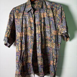 Tori Richard 100% Cotton, Button Down Short Sleeve Men's Shirt L